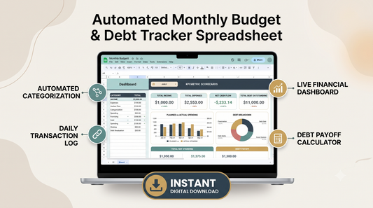 Automated Monthly Budget & Debt Tracker Spreadsheet (Excel & Google Sheets)